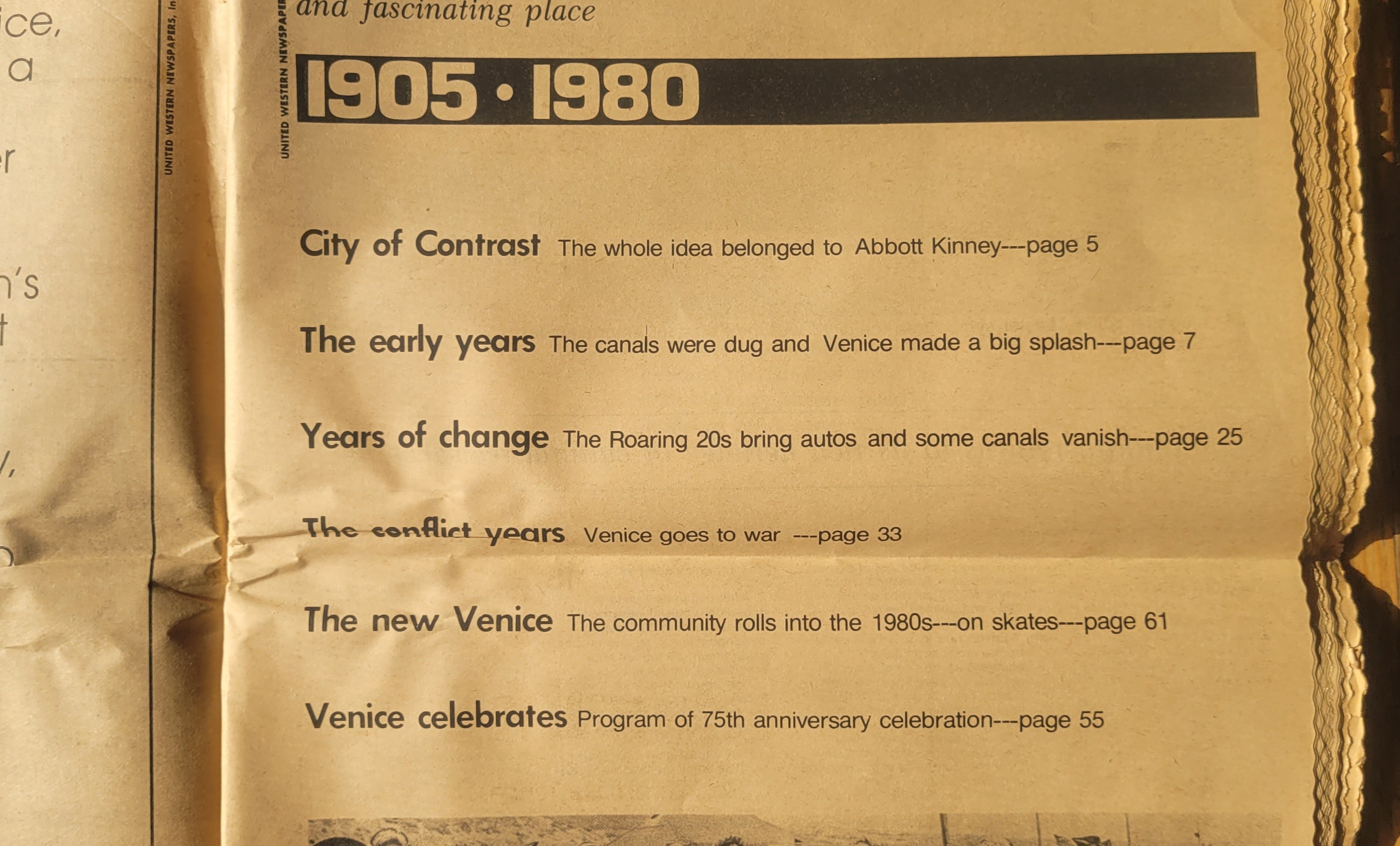 1980 Evening Outlook Newspaper Special: 75th Anniversary Venice of America