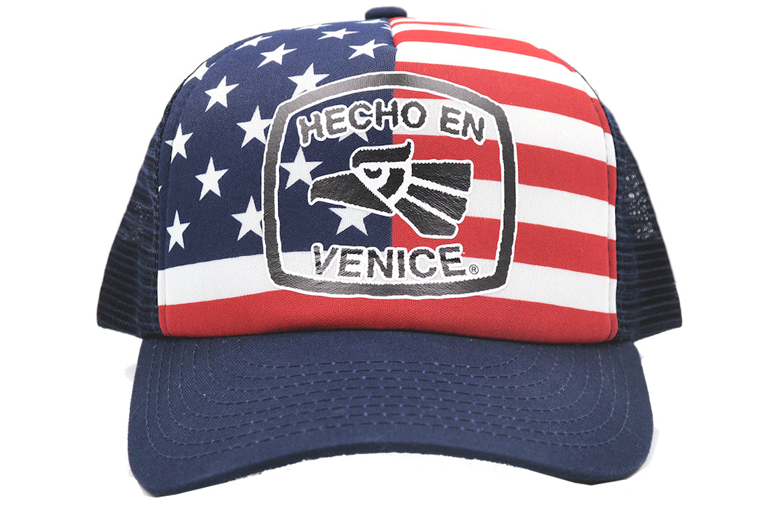 HECHO EN VENICE STARS & STRIPES TRUCKER HAT