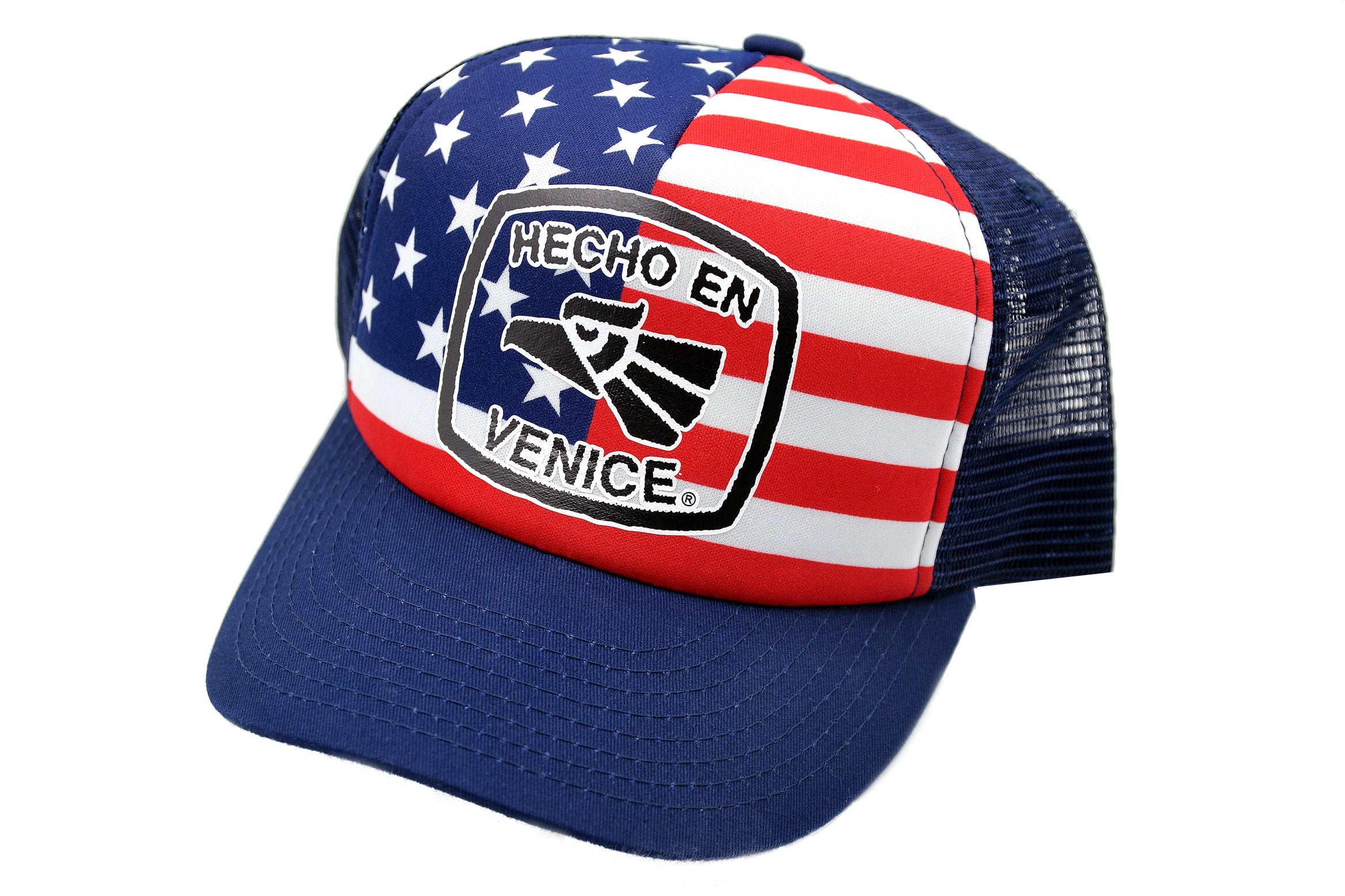 HECHO EN VENICE STARS & STRIPES TRUCKER HAT