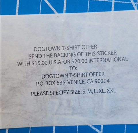 VINTAGE ORIGINAL RARE DOGTOWN SKATEBOARDS STICKER