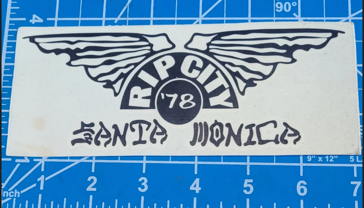 RIP CITY Santa Monica Vinyl Die-Cut Sticker - 6.5" - RARE Old Sticker