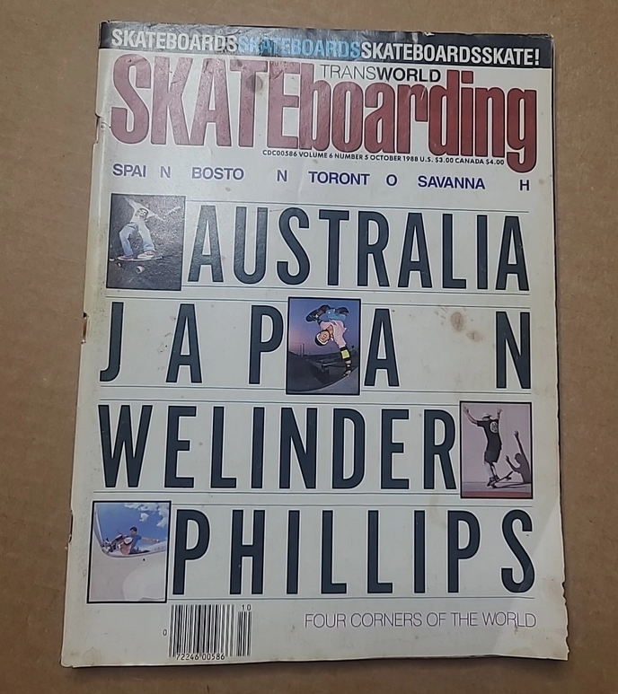 Transworld Skateboarding Magazine October 1988 - Jeff Phillips Per Welinder