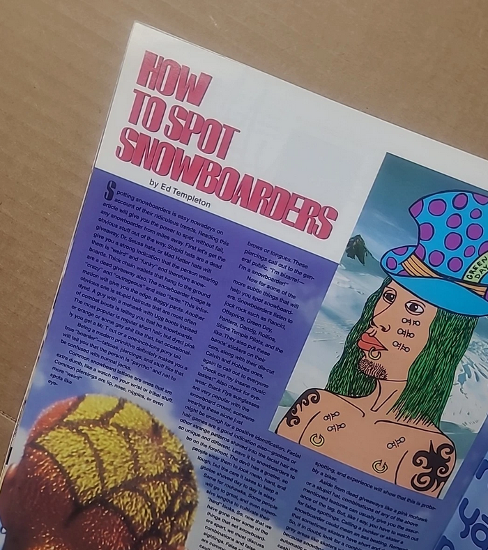 1995 BLUNT Magazine Snowboard issue 4.0 - Shaun Palmer by Rocco  Natas  Tremaine