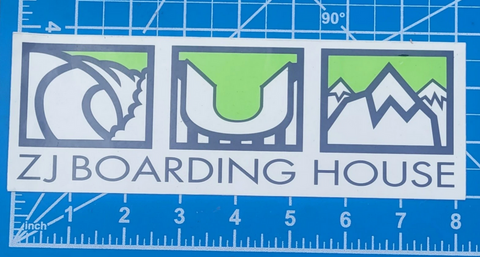 Vintage ZJ Boarding House Surf / Skate Shop Sticker - Santa Monica - 8"
