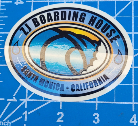 Vintage ZJ Boarding House Surf / Skate Shop Sticker - Santa Monica - 3.5"