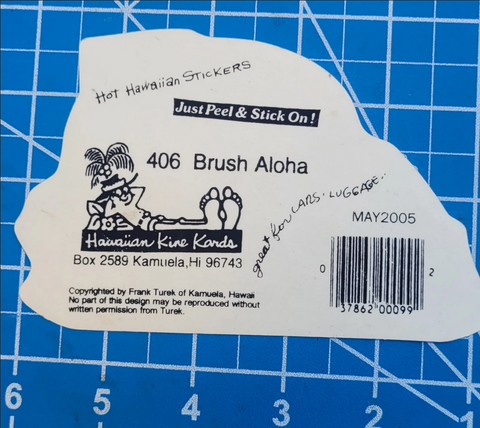 Vintage Hawaii Sticker by Frank Turek for Hawaiian Kine Kards Design - 2005