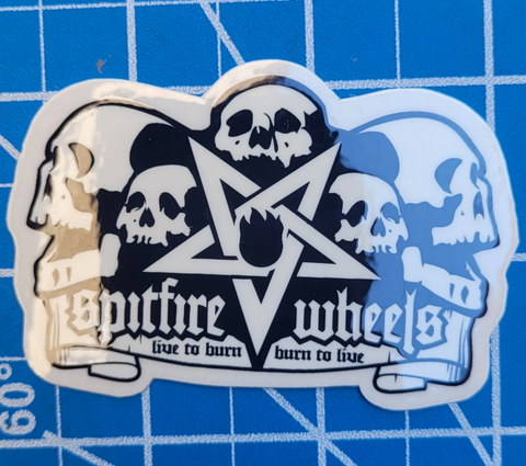 Vintage Spitfire Wheels Skateboard Live To Burn Sticker