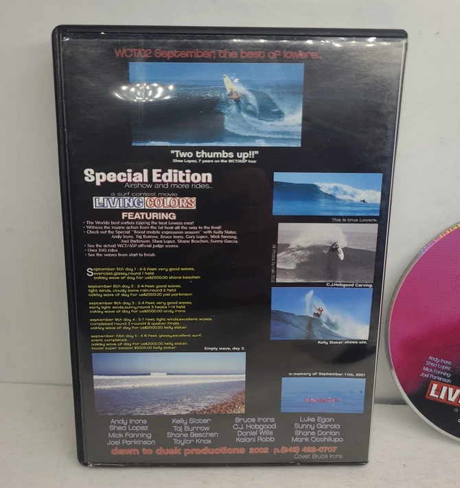 The Living Colors WCT/02 Lowers Surf Contest DVD - Slater Irons Lopez Garcia