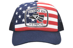 HECHO EN VENICE STARS & STRIPES TRUCKER HAT