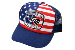 HECHO EN VENICE STARS & STRIPES TRUCKER HAT