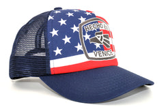 HECHO EN VENICE STARS & STRIPES TRUCKER HAT